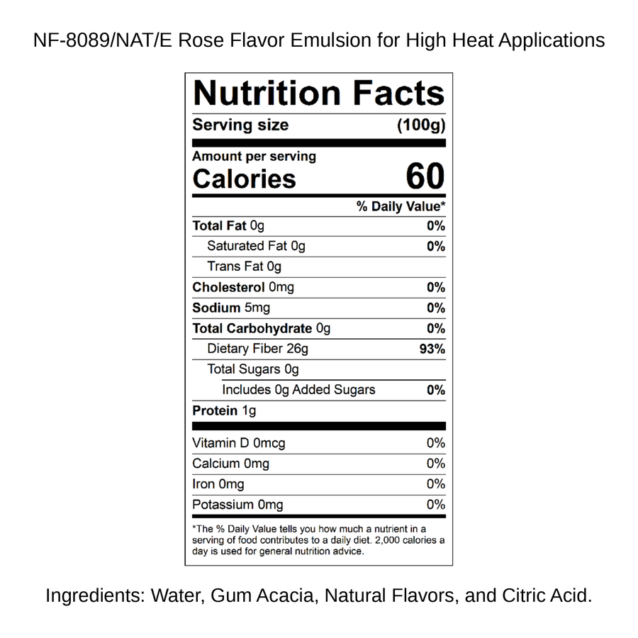 Rose Flavor Emulsion for High Heat Applications
