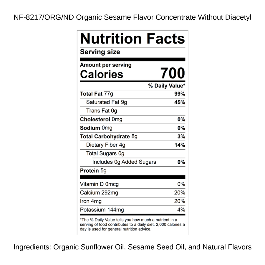 Organic Sesame Flavor Concentrate Without Diacetyl