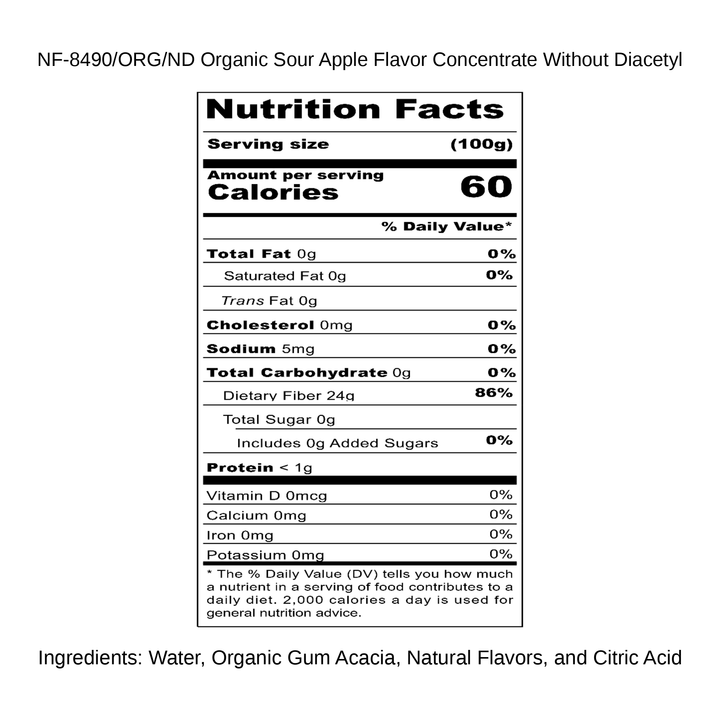 Organic Sour Apple Flavor Concentrate Without Diacetyl