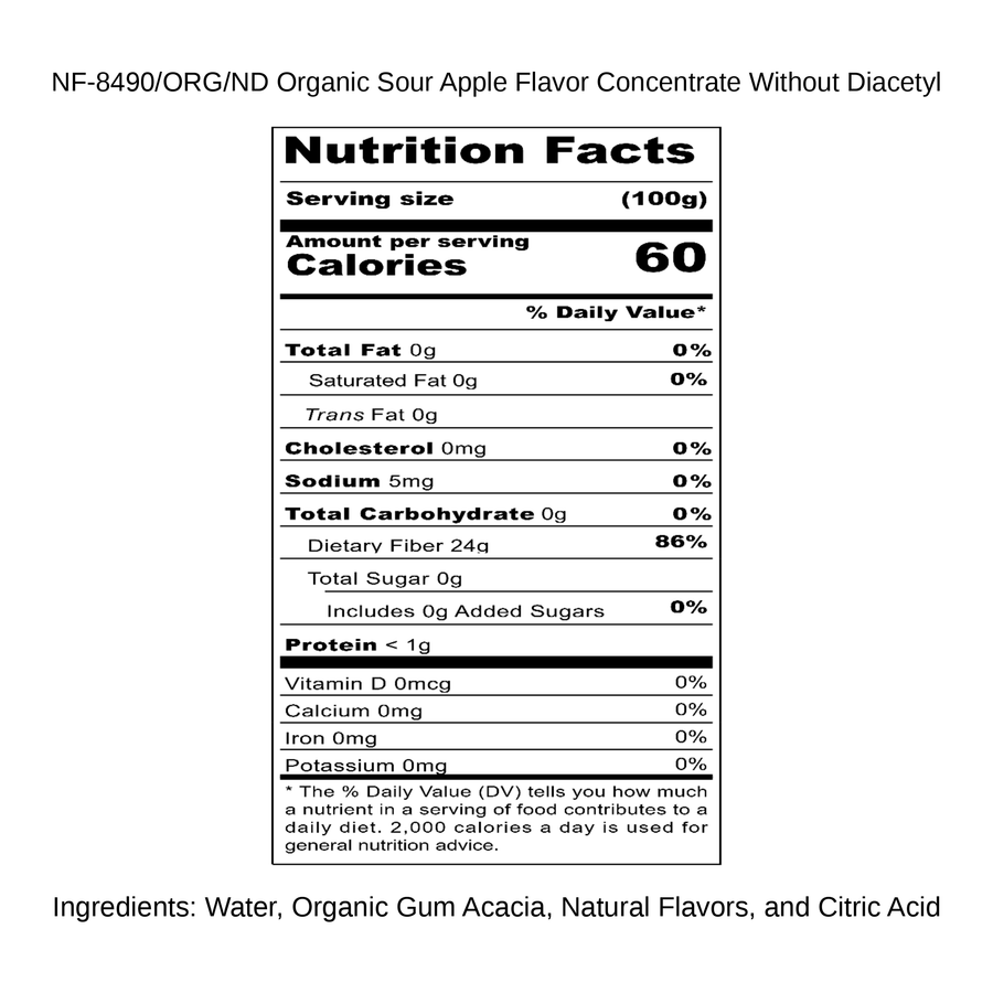 Organic Sour Apple Flavor Concentrate Without Diacetyl