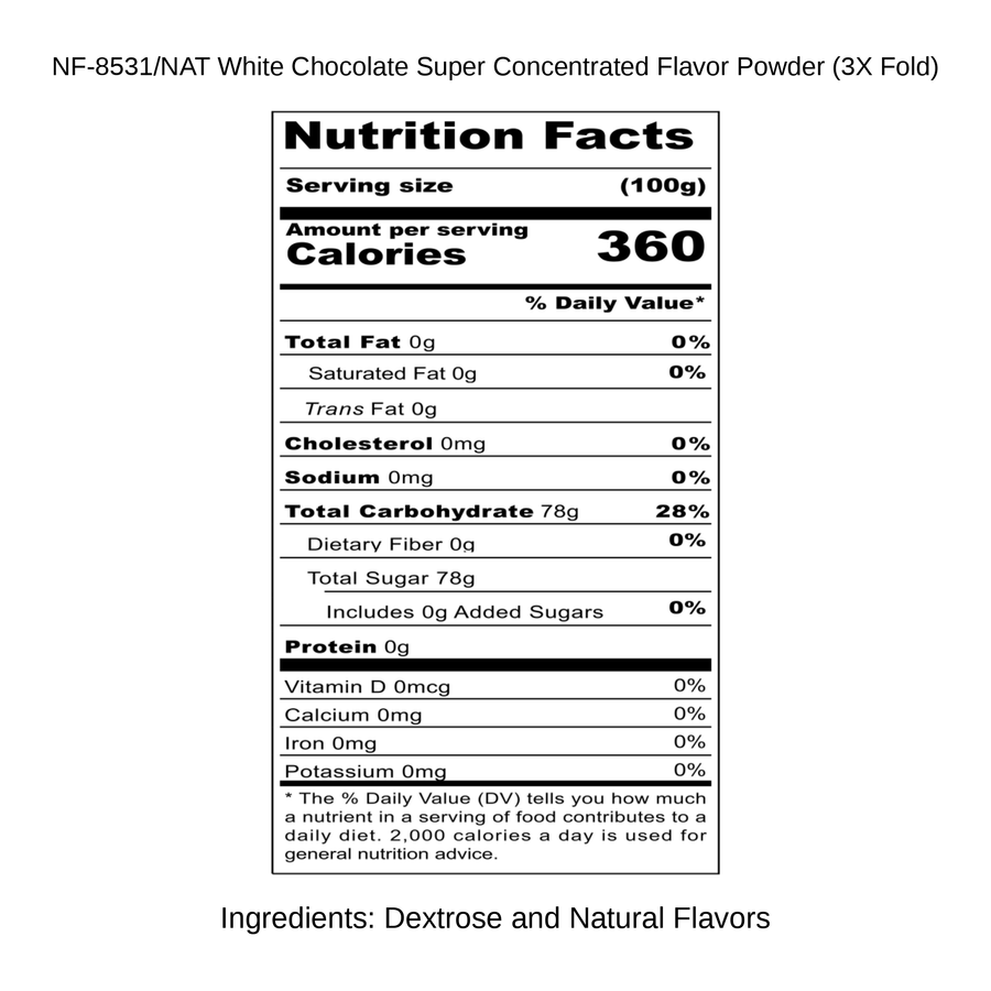 White Chocolate Super Concentrated Flavor Powder (3X Fold)