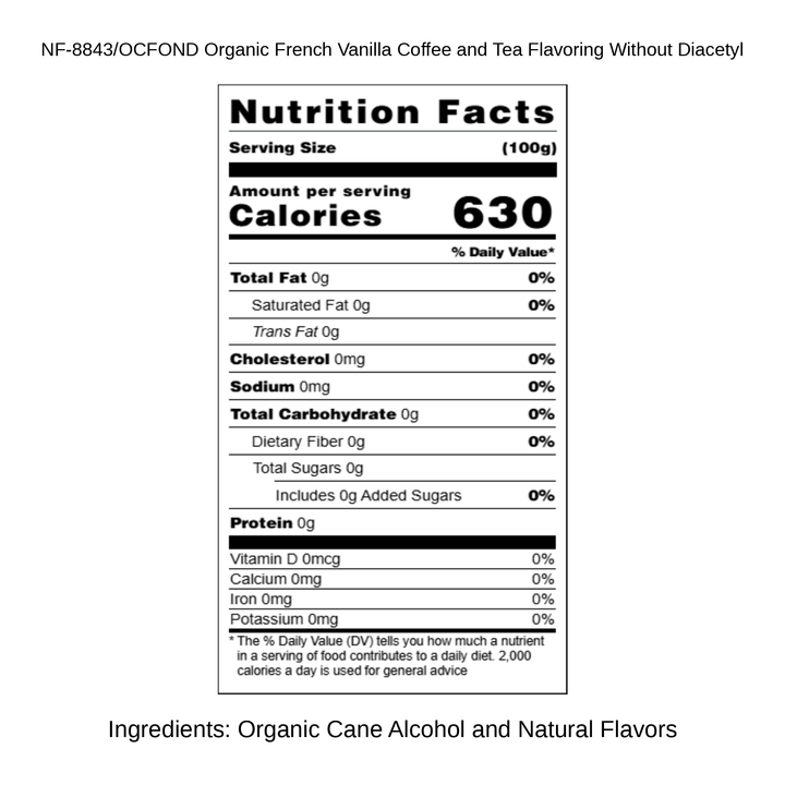 Organic French Vanilla Coffee and Tea Flavoring Without Diacetyl