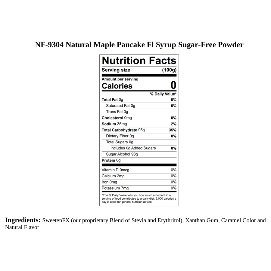 Maple Pancake Syrup Powder, Sugar-Free