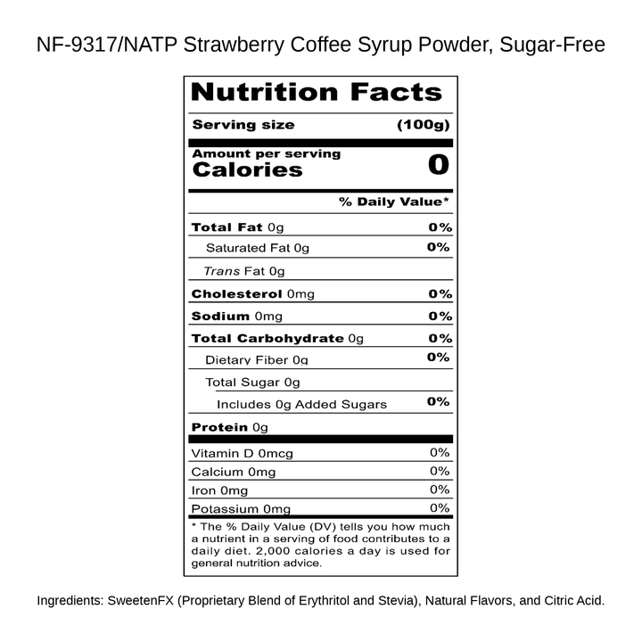 Strawberry Coffee Syrup Powder, Sugar-Free