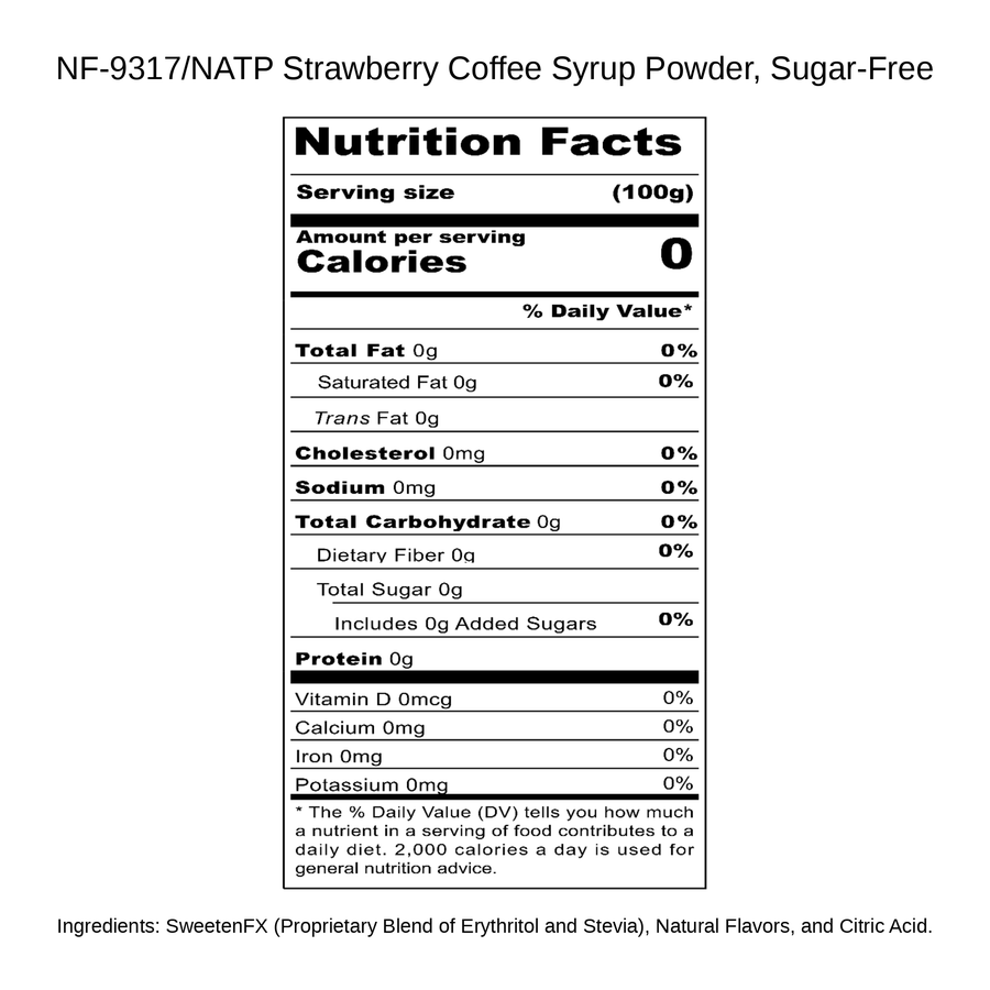 Strawberry Coffee Syrup Powder, Sugar-Free