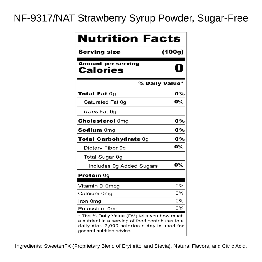 Strawberry Syrup Powder, Sugar-Free