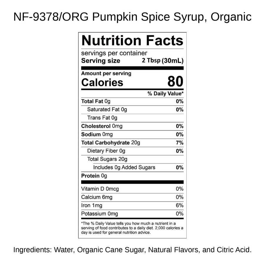 Pumpkin Spice Syrup, Organic
