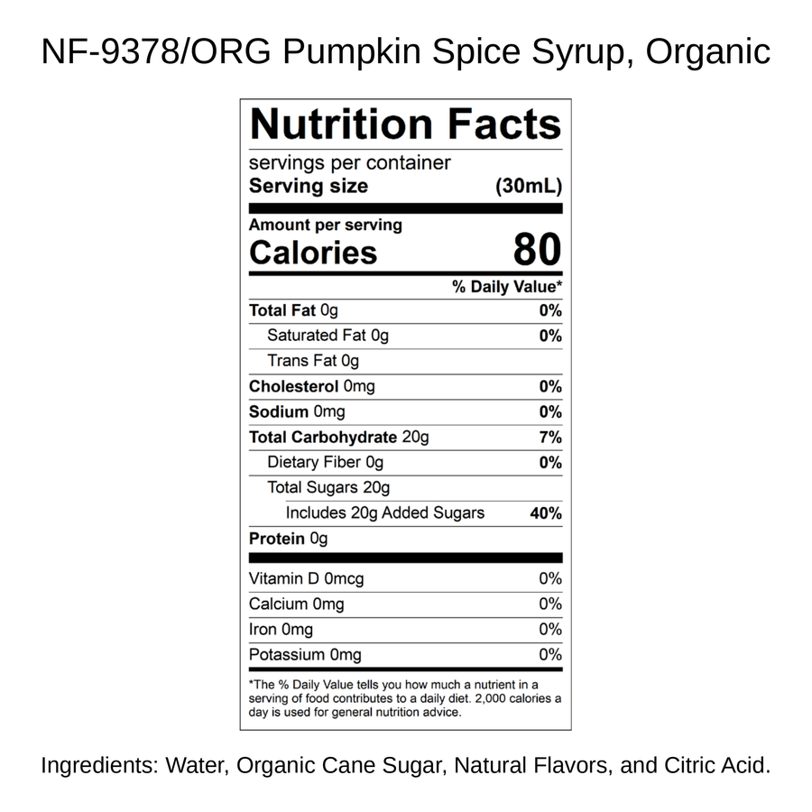 Pumpkin Spice Syrup, Organic
