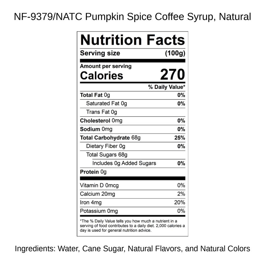 Pumpkin Spice Coffee Syrup, Natural