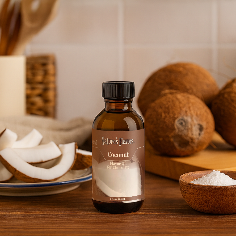 Nature's Flavors Coconut Flavor Oil for Chocolate 2oz.