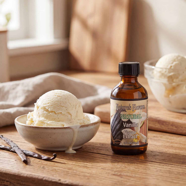 Bottle labeled, "Natural Vanilla Flavor Extract"