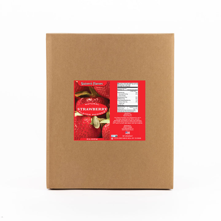 Cardboard box labeled “Natural Vanilla powder”.
