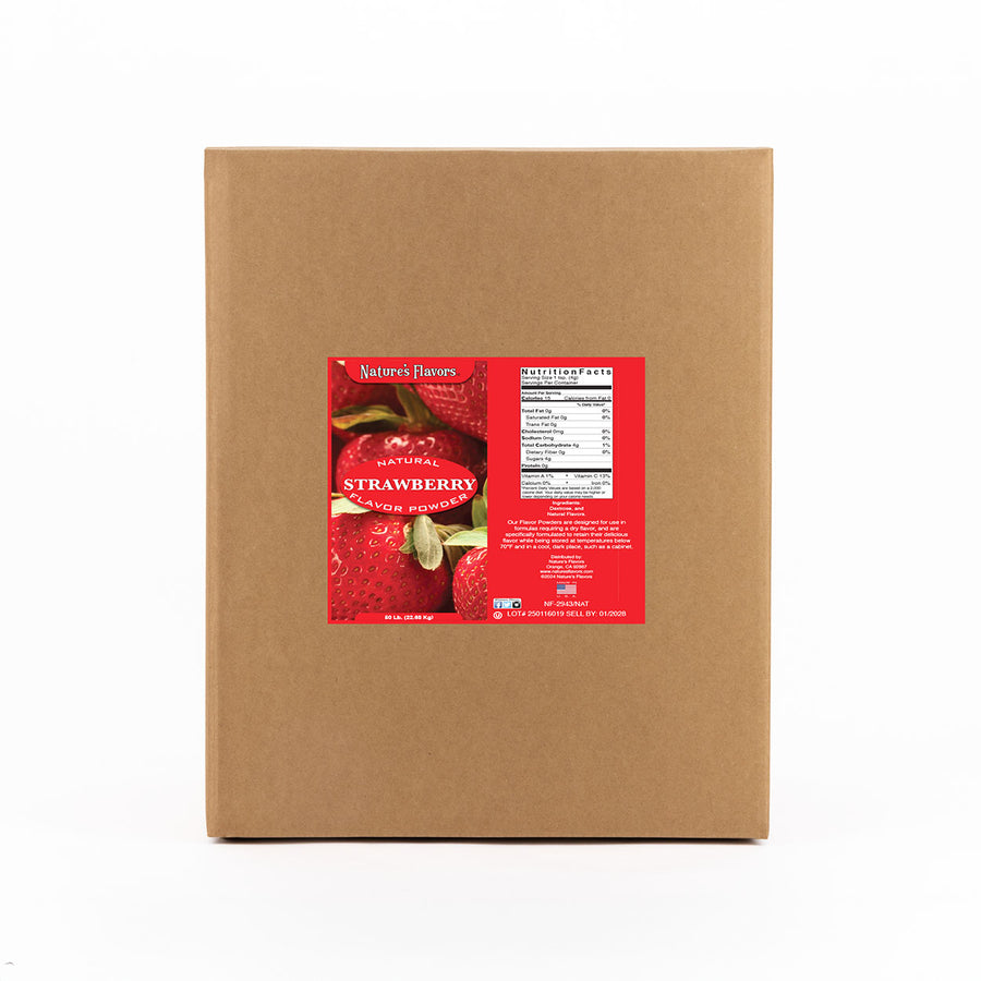 Cardboard box labeled “Natural Vanilla powder”.
