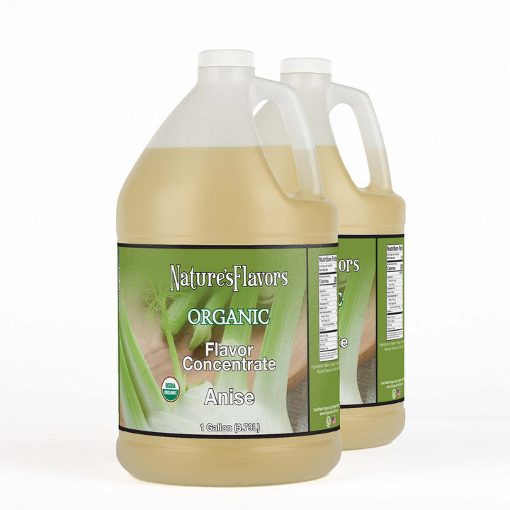 2 Jugs Labeled, "Organic Flavor Concentrate Anise"