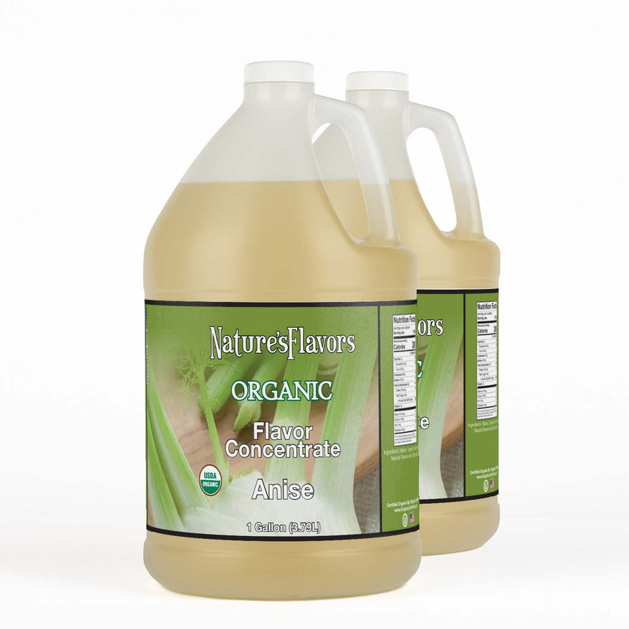 2 Jugs Labeled, "Organic Flavor Concentrate Anise"