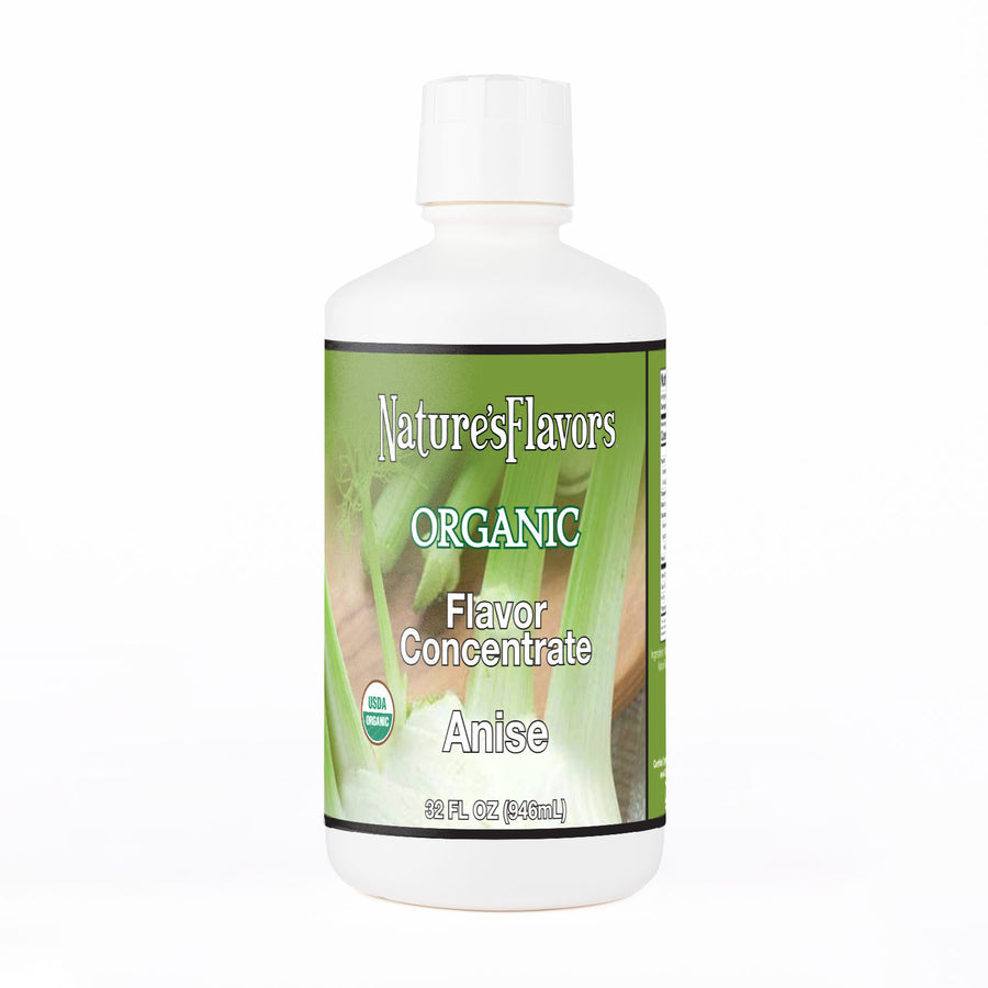 White Bottle Labeled, "Organic Flavor Concentrate Anise"