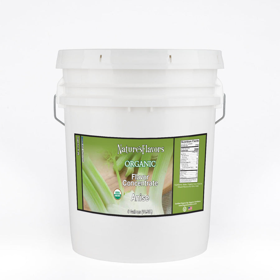 White Bucket Labeled, "Organic Flavor Concentrate Anise"