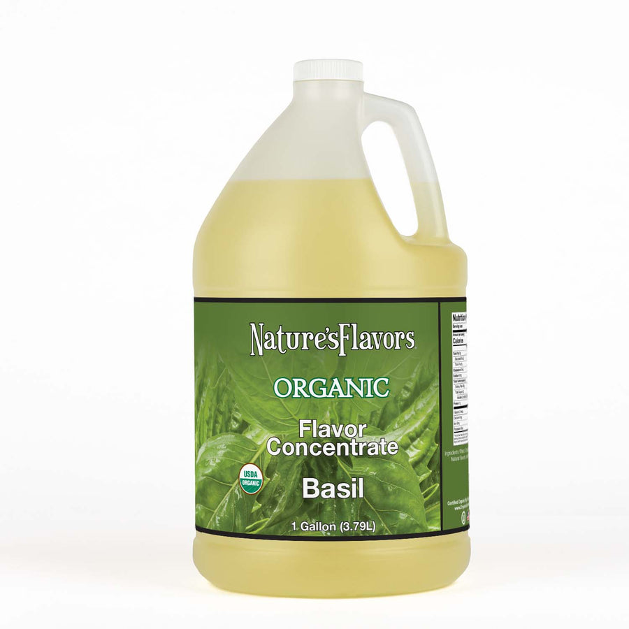 Jug Labeled, "Organic Flavor Concentrate Basil"