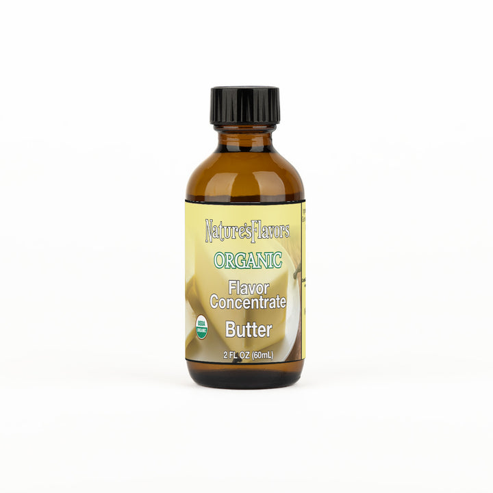 Bottle Labeled, "Organic Flavor Concentrate Butter"