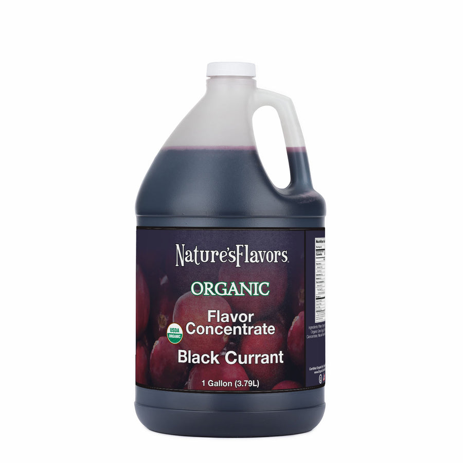 Jug Labeled, "Organic Flavor Concentrate Black Currant."