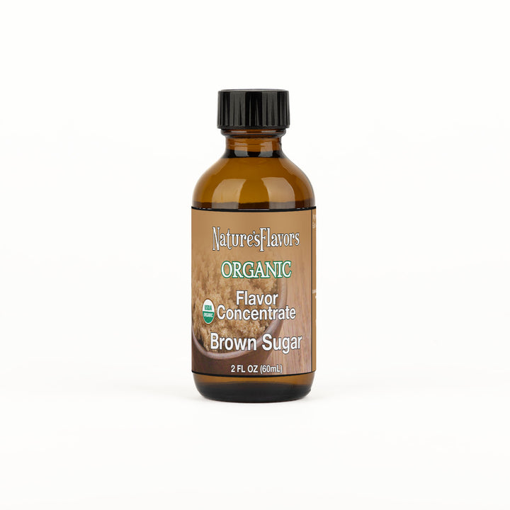 Bottle Labeled, "Organic Flavor Concentrate Brown Sugar"