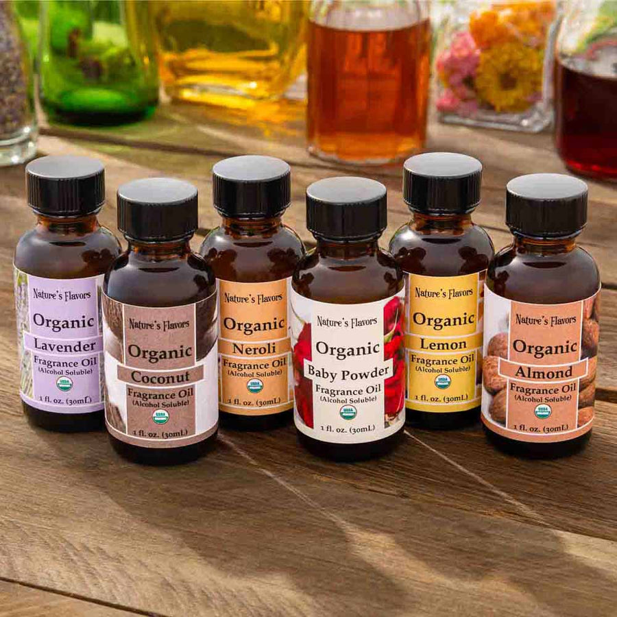 Organic Fragrance Oil Sample Pack (Alcohol Soluble)