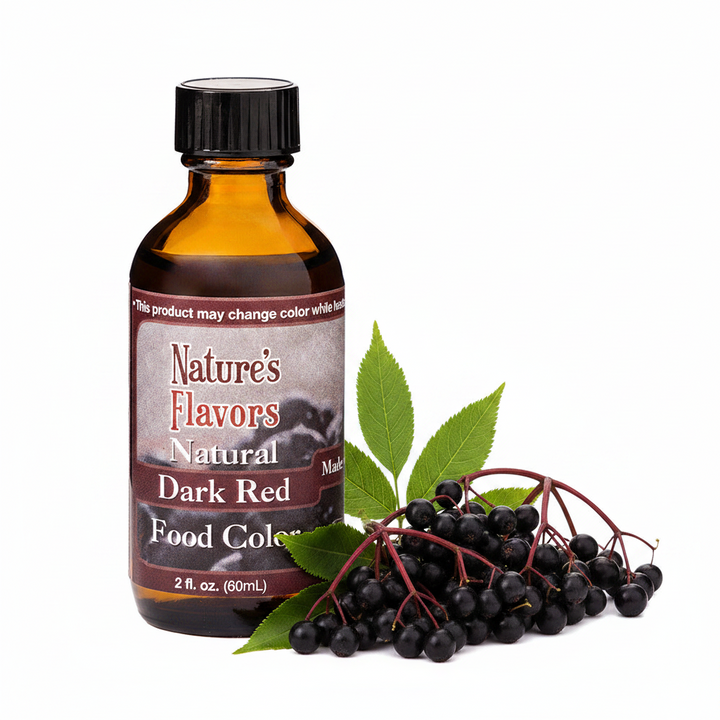 Dark Red Food Coloring (Made with Elderberries), Natural