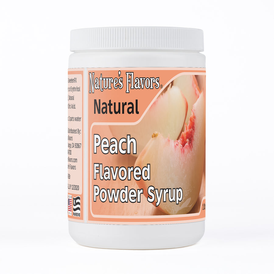 Peach Flavor Organic compliant Syrup for Carbonated and Noncarbonated Drinks, Powdered