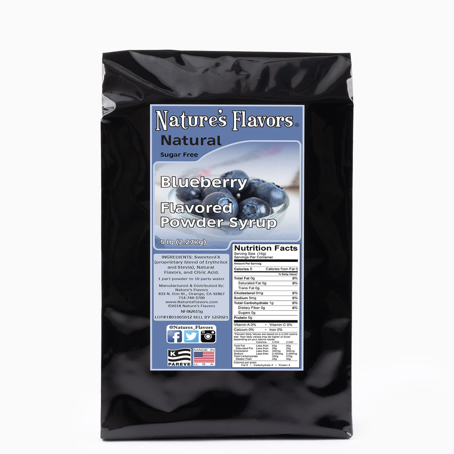 Blueberry Flavor Organic compliant Syrup for Carbonated and Noncarbonated Drinks, Powdered