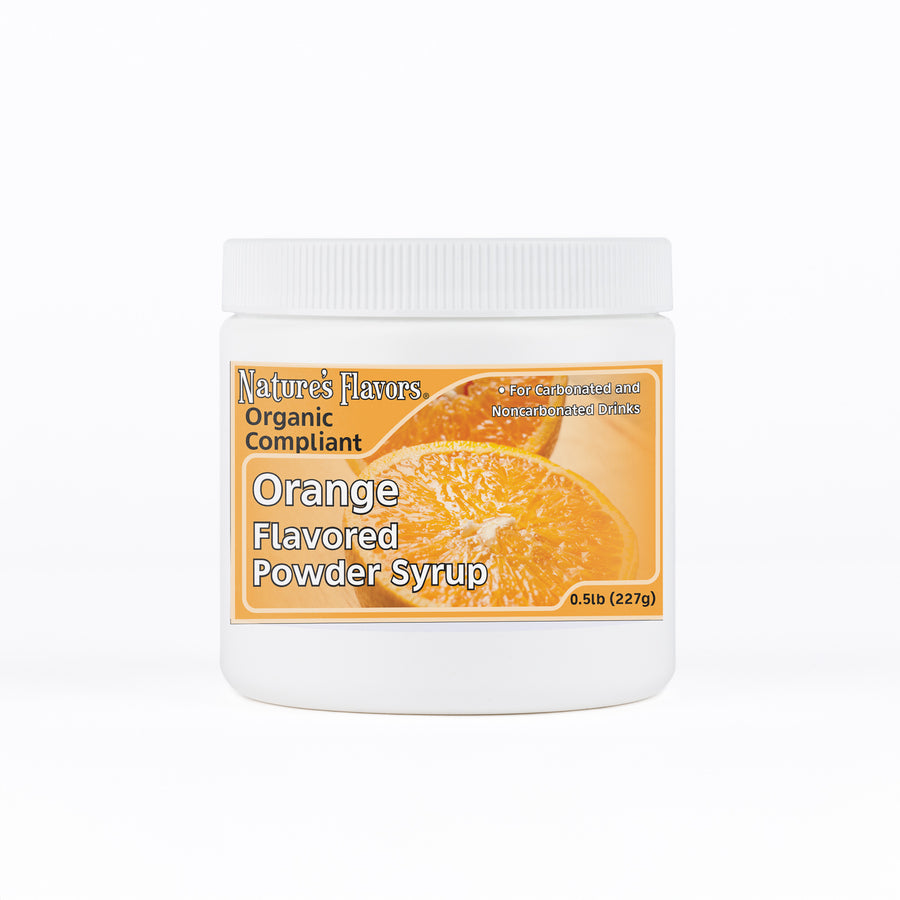 Orange Flavor Organic compliant Syrup for Carbonated and Noncarbonated Drinks, Powdered