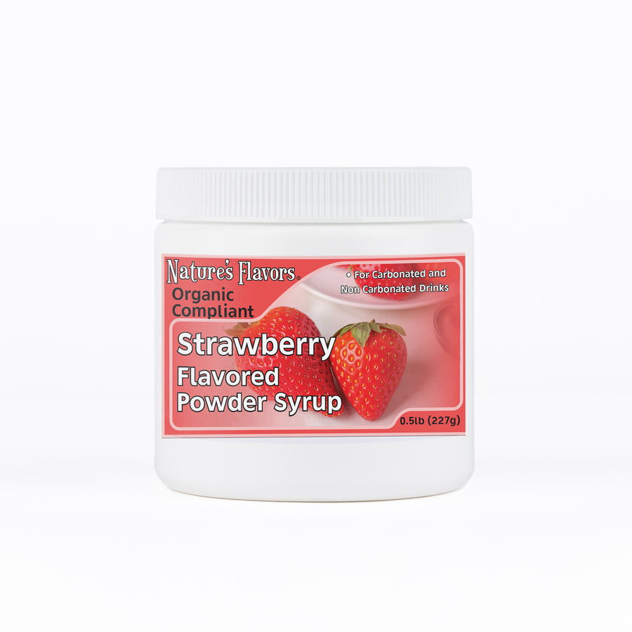 Strawberry Flavor Organic compliant Syrup for Carbonated and Noncarbonated Drinks, Powdered