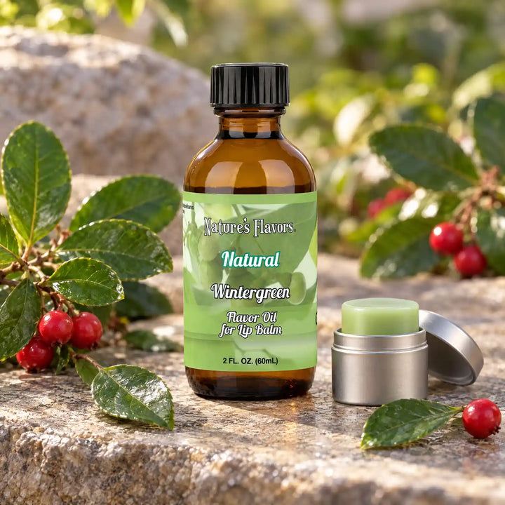 Nature’s Flavors Wintergreen Flavor Oil for Lip Balm, 2 oz.