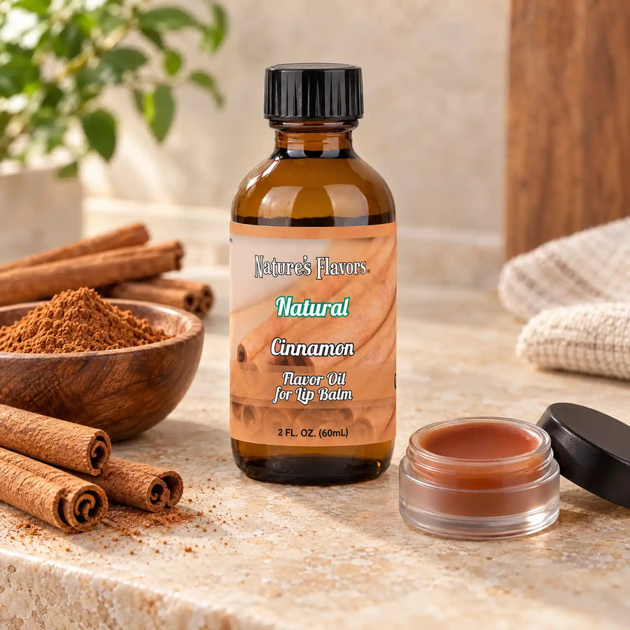 Nature’s Flavors Cinnamon Flavor Oil for Lip Balm, 2 oz.