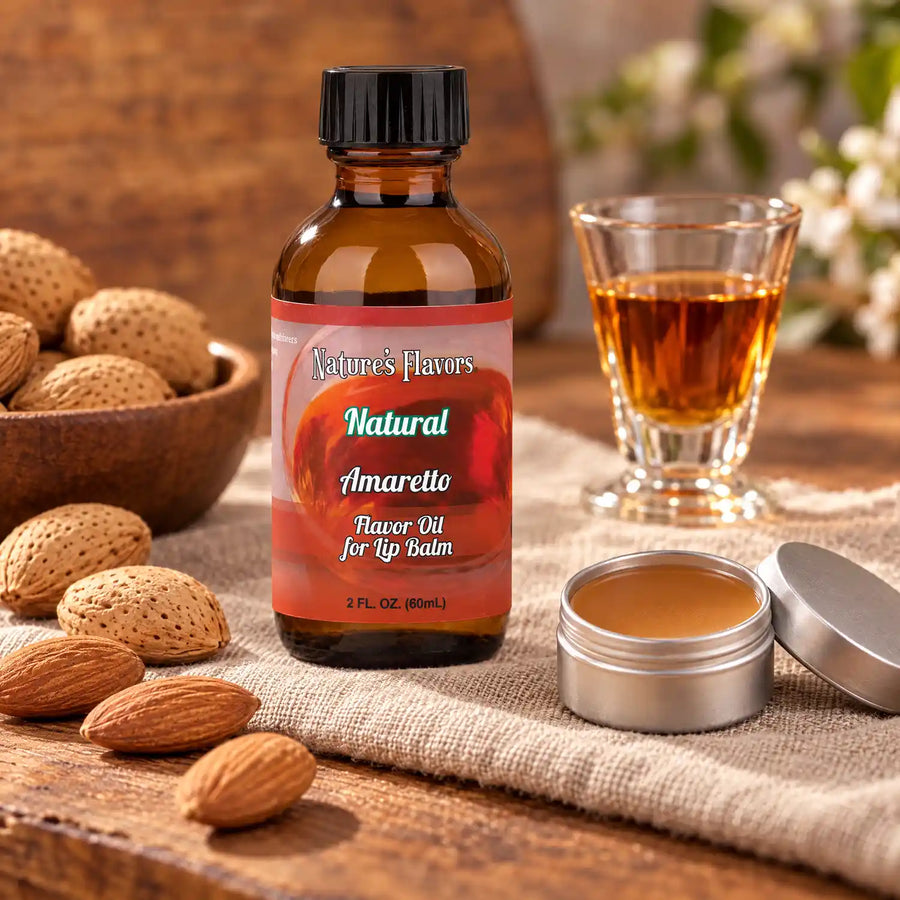 Nature’s Flavors Amaretto Flavor Oil for Lip Balm, 2 oz.