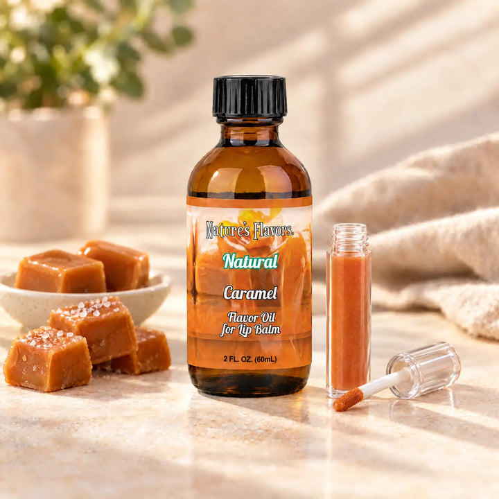 Nature’s Flavors Caramel Flavor Oil for Lip Balm, 2 oz.