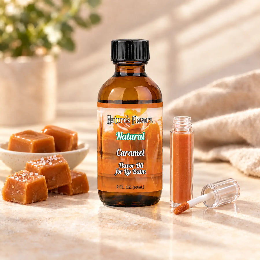 Nature’s Flavors Caramel Flavor Oil for Lip Balm, 2 oz.