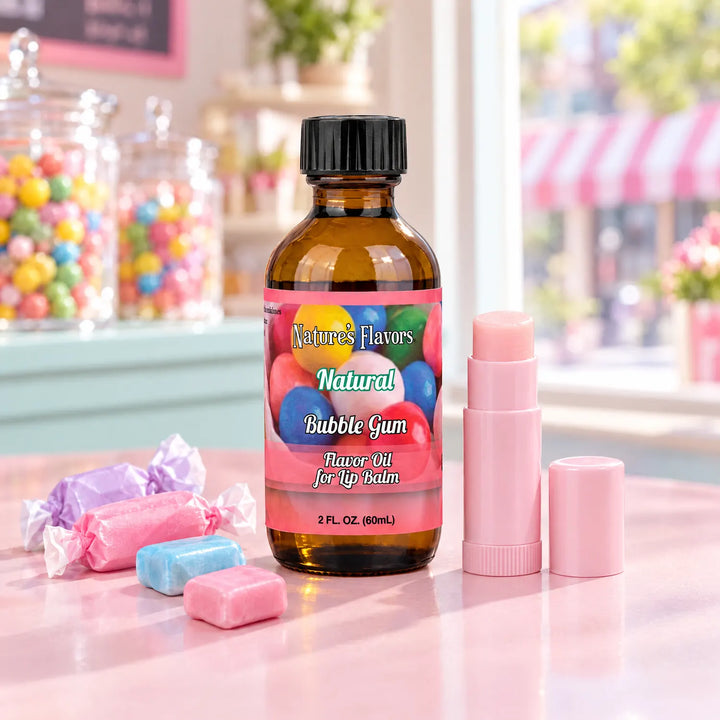 Nature’s Flavors Bubble Gum Flavor Oil for Lip Balm, 2 oz.