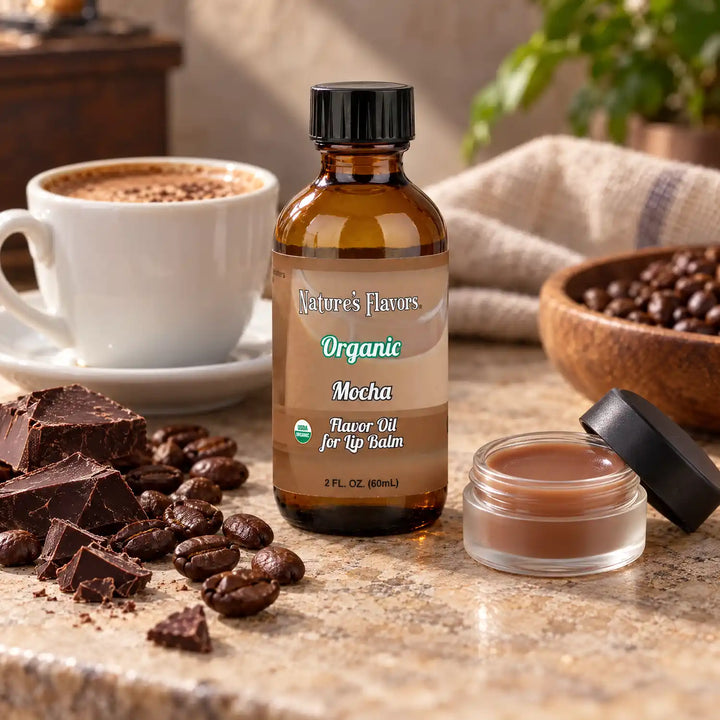 Nature’s Flavors Organic Mocha Flavor Oil for Lip Balm, 2 oz.