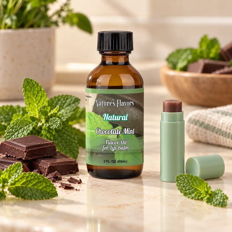 Nature’s Flavors Chocolate Mint Flavor Oil for Lip Balm, 2 oz.