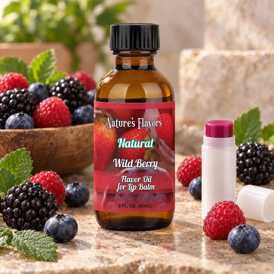 Nature’s Flavors Wild Berry Flavor Oil for Lip Balm, 2 oz.