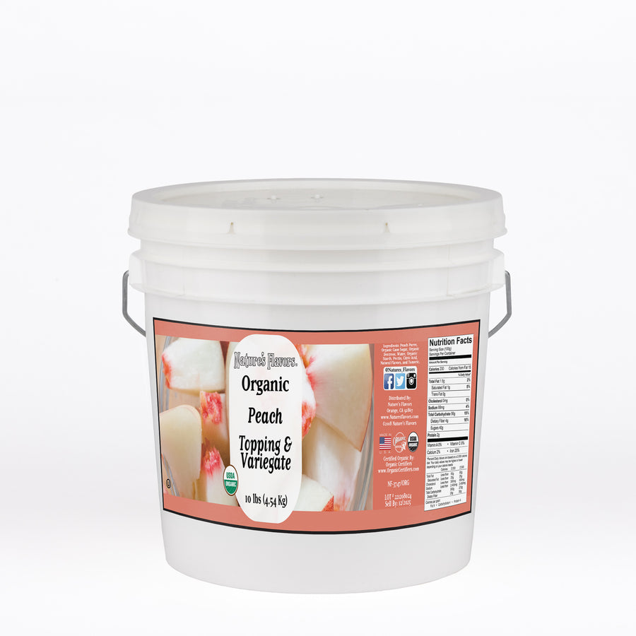 Peach Topping and Variegate Vegan, Kosher, Gluten-Free, Lactose-Free, Organic