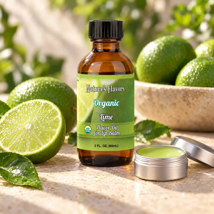 Nature’s Flavors Organic Lime Flavor Oil for Lip Balm, 2 oz.