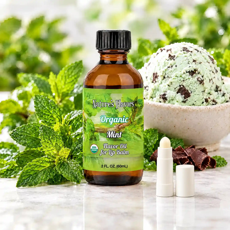 Nature’s Flavors Organic Mint Flavor Oil for Lip Balm, 2 oz.