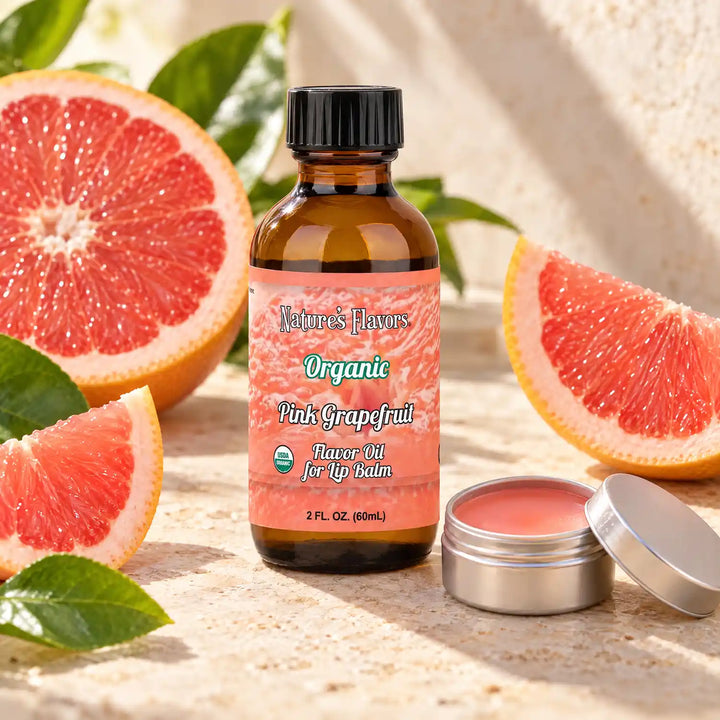 Nature’s Flavors Organic Pink Grapefruit Flavor Oil for Lip Balm, 2 oz.