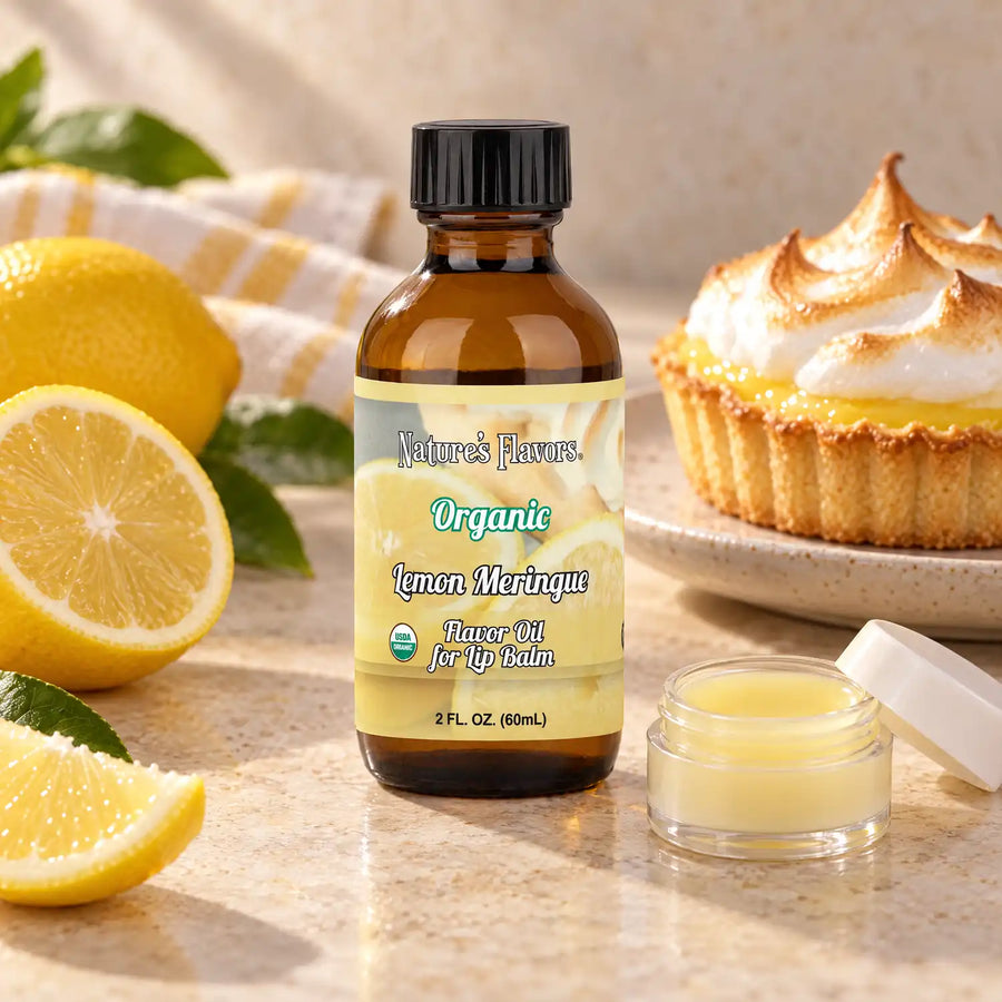 Nature’s Flavors Organic Lemon Meringue Flavor Oil for Lip Balm, 2 oz.