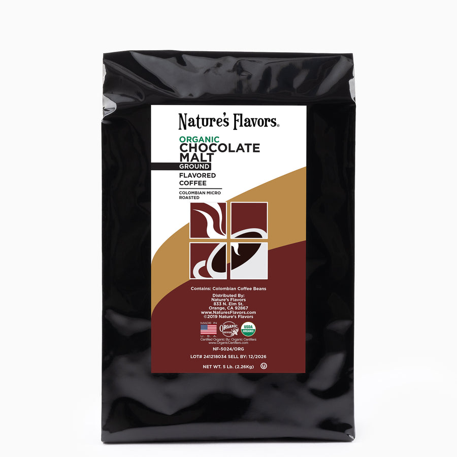 Organic Chocolate Malt Flavored Coffee Beans
