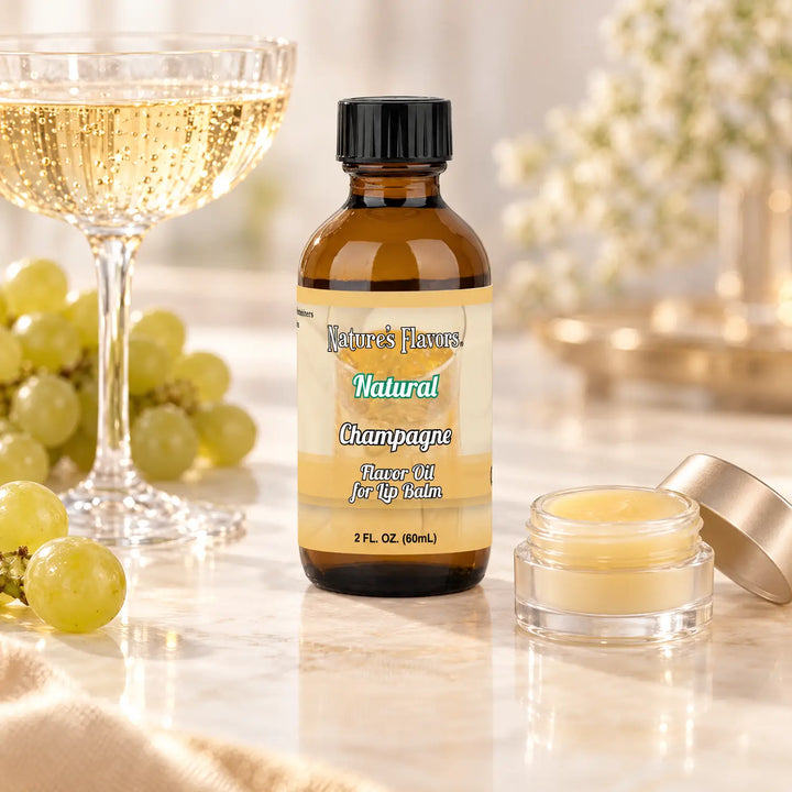 Nature’s Flavors Champagne Flavor Oil for Lip Balm, 2 oz.