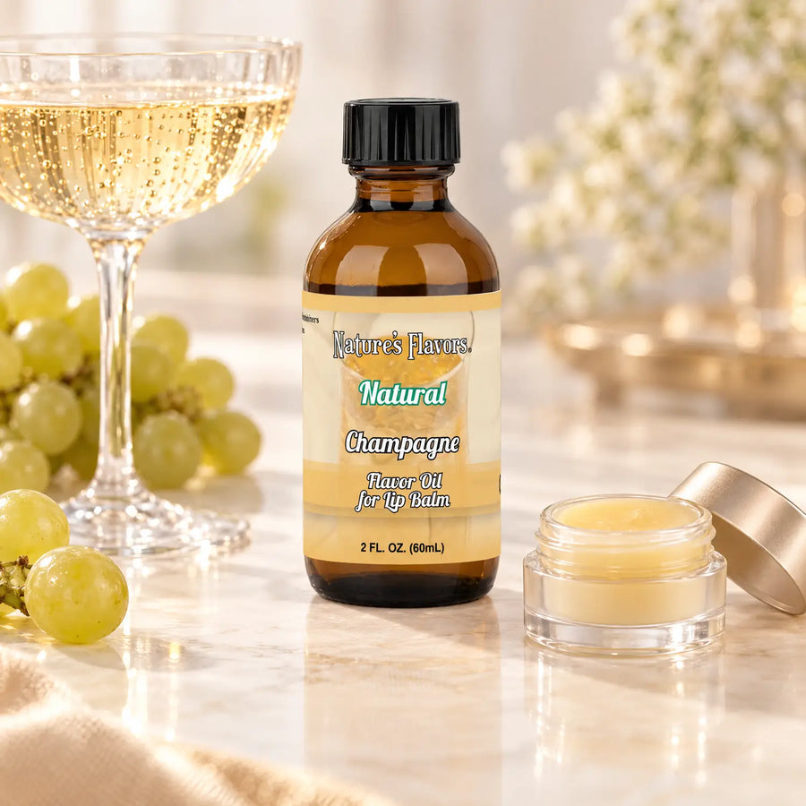 Nature’s Flavors Champagne Flavor Oil for Lip Balm, 2 oz.