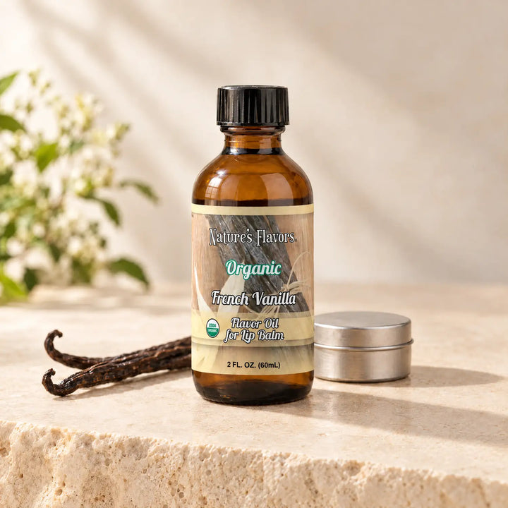 Nature’s Flavors Organic French Vanilla Flavor Oil for Lip Balm, 2 oz.