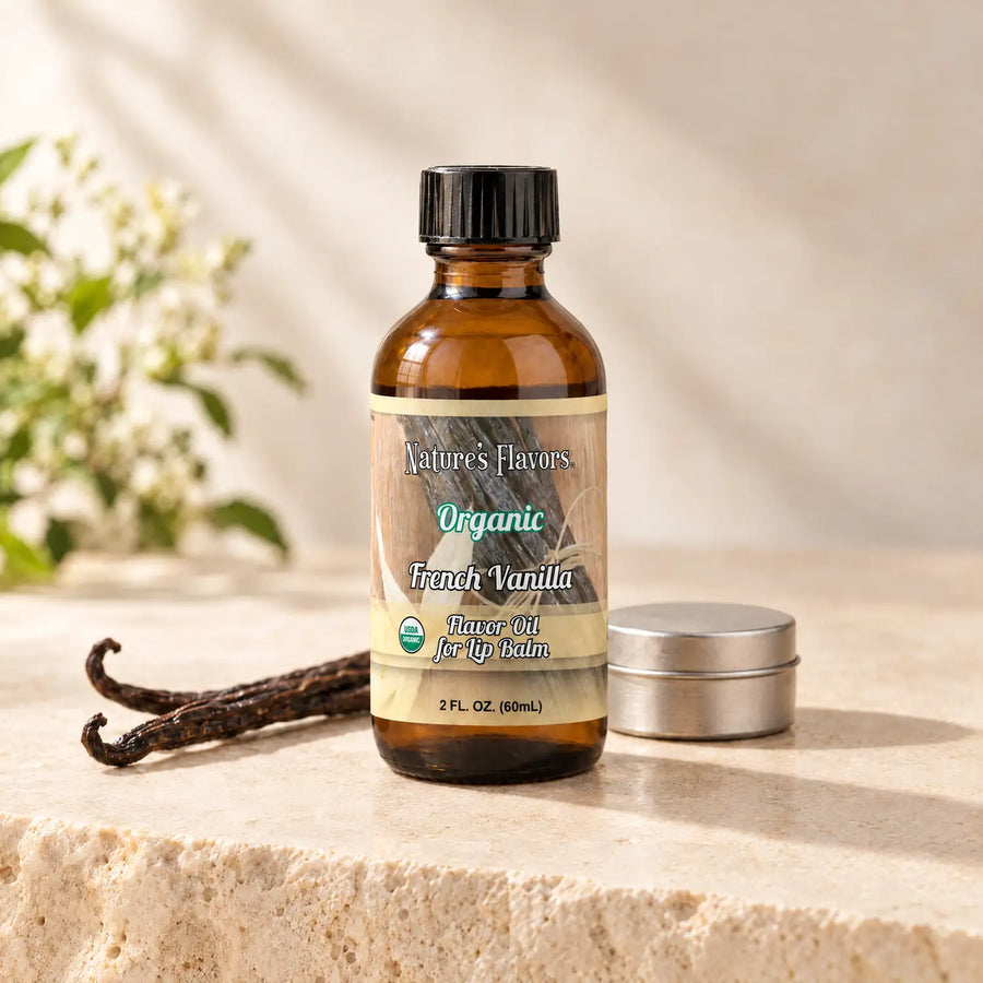 Nature’s Flavors Organic French Vanilla Flavor Oil for Lip Balm, 2 oz.